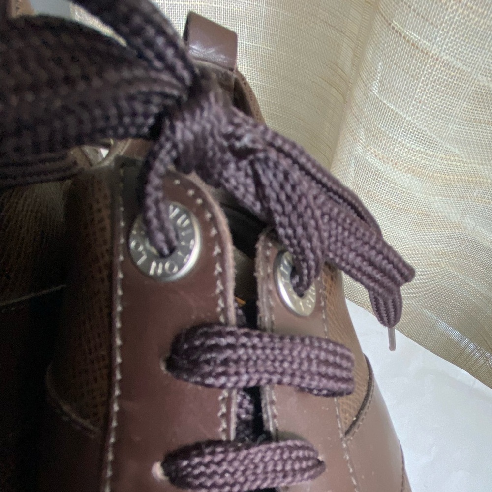 Louis Vuitton Brown Leather Men's Shoes LV sneakers - Picture 6 of 16